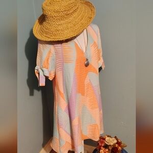 CROSBY BY MOLLIE BURCH NWOT SZ M PASTELS VNECK FLIRTY BABY DOLL DRESS POCKETS!